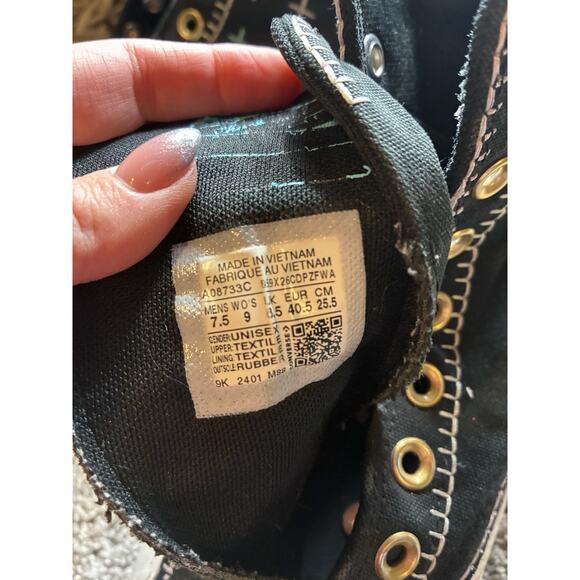 Converse Women’s Size 9 Run Star Hike Hi Stitch Black Metallic Platform Shoes - Picture 9 of 9